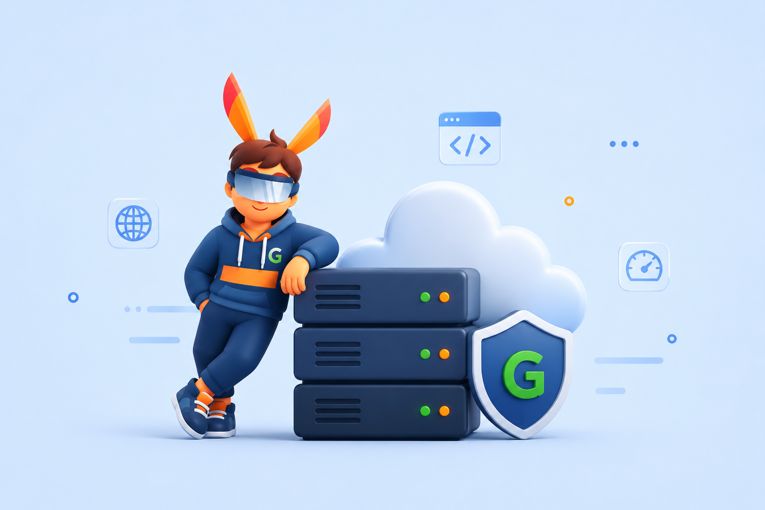 GreenHostingGo CDN and hosting platform illustration